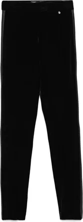 Nissa high-waisted velvet trousers - women - Elastane/Polyester - 38 - Black