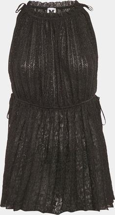 M Missoni Black Lurex Knit Sleeveless Tunic Top