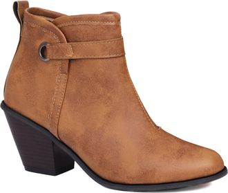 Generic Womens Retro Ankle Boots Pointed Toe Buckle Strap Mid Block Heels Comfortable Non Slip Wear Resistant Daily Casual Party Shoes,Yellow,6.5 UK