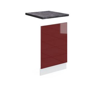 Vicco Panel Frontal R-line, Rojo Burdeos Alto Brillo, 45 Cm, Et Antracita
