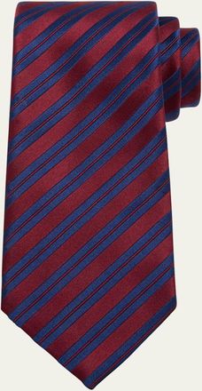 Charvet Mens Striped Silk Tie