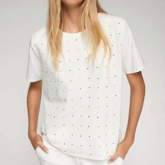 Vilagallo Rhinestones T-Shirt In White