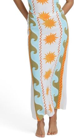 Billabong Tides Call Cotton Blend Midi Skirt in Salt Crystal at Nordstrom, Size X-Small