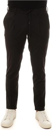 PT01 Elastische Taille Chino Broek - Heren - Slim Fit Broeken - Zwart - L - Wol - Broeken