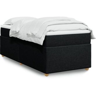 vidaXL Vidaxl - Cama Box Spring Con Colch&oacute;n Tela Negro 100x200 Cm