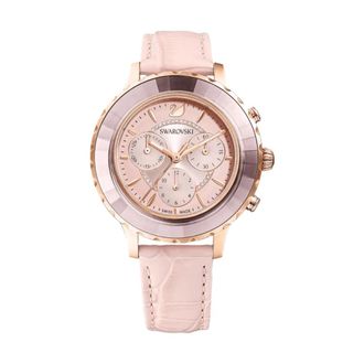 Swarovski Octea Lux Chrono - Dames - Horloges - Roze - ONE Size - Leer - Accessoires