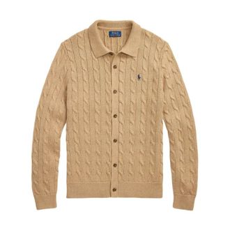 Polo Ralph Lauren Kabelgebreid vest - Heren - Truien - Beige - Maat: M Katoen