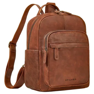 STILORD Dolores Ladies Leather Backpack Small Daypack Women Genuine Leather Rucksack 13 Inch Laptop Bag Vintage Handbag City Backpack for Travel Work Everyday