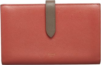 Celine Gray Pink Leather Long Wallet (Bi-Fold) (Pre-Owned)