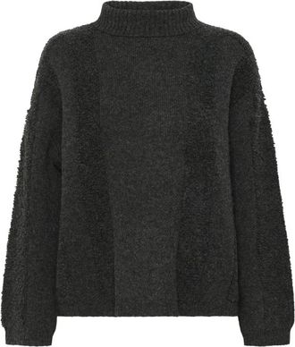 Karen by Simonsen Truien & Vesten, Dames, Grijs, M, Wol, Zachte Gebreide Coltrui Grijs Melange