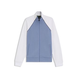 BOSS Contrast-piping sweatshirt in a cotton blend