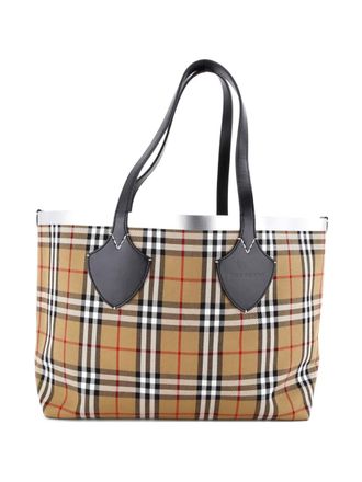 Burberry Reversible Giant Vintage Check Canvas Large tote bag - Marrone