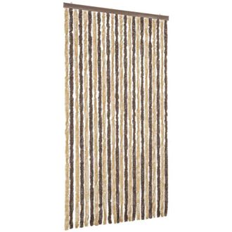 vidaXL Cortina Antimoscas Chenilla Marr&oacute;n Oscuro Y Beige 100x220 Cm Vidaxl