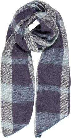 Only Onllima New Check Scarf - Dames - Wintersjaals - Blauw - ONE Size - Polyester - Accessoires