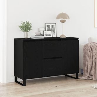 Berkfield Home Sideboard Black Oak 104x35x70 cm Engineered Wood | Size: 104 x 35 x 70 cm