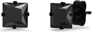 Steeltime Mens Black Ion Plated Square Stud Earrings at Nordstrom Rack