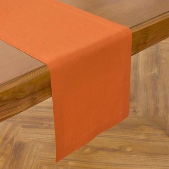 Solino Home Linen Table Runner for Dining Table, Holiday and Everyday Table Decor - Fete in Persimmon Orange at Nordstrom, Size Xx-Small