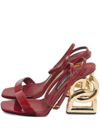 Dolce & Gabbana Keira patent leather sandals - women - Patent Calf Leather/Calf Leather/Calf Leather - 39 - Red