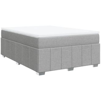 vidaXL Vidaxl - Cama Box Spring Con Colch&oacute;n Tela Gris Claro 140x190 Cm