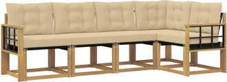 vidaXL Conjunto De Sof&aacute;s De Exterior 5 Uds. Y Beige Vidaxl