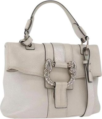Bulgari Pre-owned Vintage Hand Bag - Dames - Vintage Handtas - Grijs - ONE Size - Leer - Vintage
