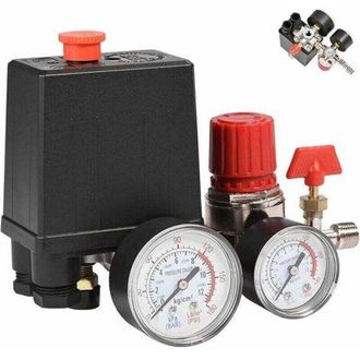 OEM Interruptor De Presi&oacute;n De 4 Puertos Para Compresor De Aire Monof&aacute;sico, 90-120 Psi, Con Man&oacute;metros Para Una R&aacute;pida Reducci&oacute;n De La Presi&oacute;n