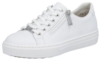 Rieker Sneaker RIEKER, Damen, Gr. 36, weiss (wei&szlig;), Leder, Schuhe Sneaker, mit Memosoft-Innensohle, Freizeitschuh, Halbschuh, Schn&uuml;rschuh