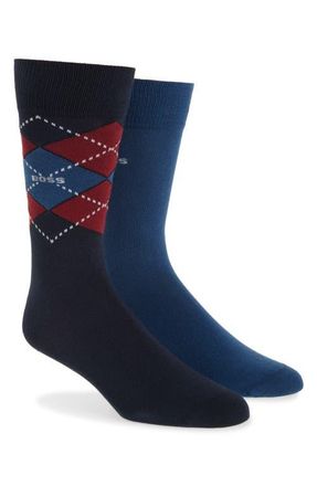 BOSS Assorted 2-Pack Crew Socks in Open Blue at Nordstrom, Size 7-13