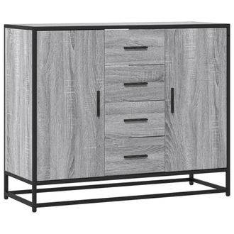 Berkfield Home Sideboard Grey Sonoma 92x35x76 cm Engineered Wood | Size: 92 x 35 x 76 cm