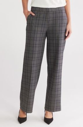 Amanda + Chelsea Plaid Wide Leg Pants in Grey /Navy at Nordstrom Rack, Size 12