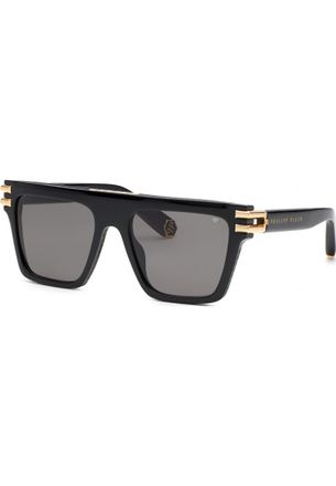 Philipp Plein Womens SPP108M560700 SPP108M 56 0700 Sunglasses - Black - One Size