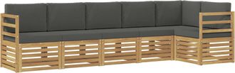 vidaXL Conjunto De Sof&aacute;s De Exterior 6 Uds. Blanco Y Antracita Vidaxl