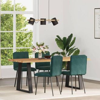 vidaXL Vidaxl - Sillas De Comedor 4 Unidades Terciopelo Verde Oscuro