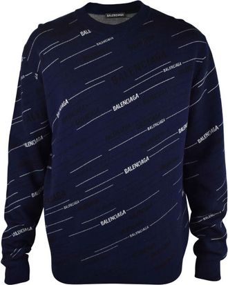 Balenciaga Trui met het Alphabet-logo Blauw