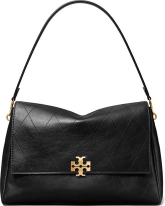 Tory Burch Large Charlie Leather Shoulder Bag in Black at Nordstrom