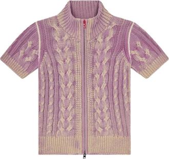 Diesel M-Elana Korte Mouw Rits Vest - Dames - Vesten - Veelkleurig - S - Katoen - Truien & Vesten
