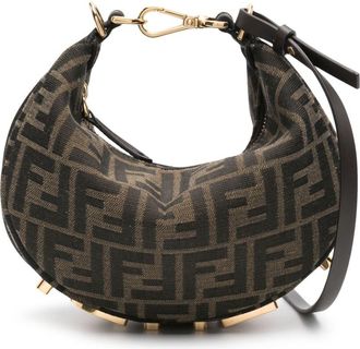 Fendi mini Fendigraphy shoulder bag - women - Polyamide - One Size - Brown