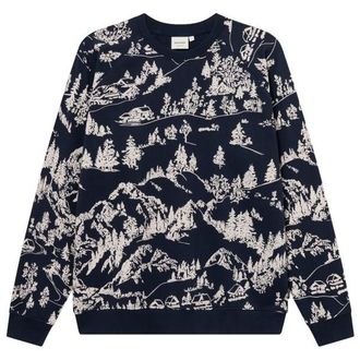 Dedicated Sweatshirt Malmoe Blue Hills AOP Pullover f&uuml;r Herren | blau/grau
