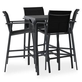 vidaXL Conjunto De Bar Para Jard&iacute;n 5 Piezas Negro Vidaxl