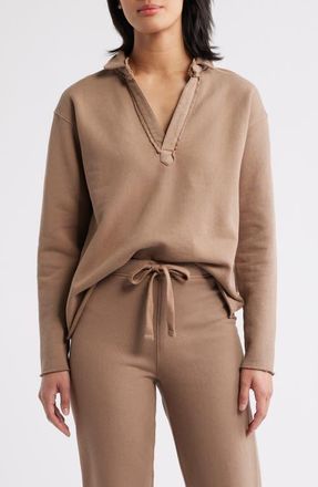 Frank & Eileen Patrick Popover Henley Sweatshirt in Toasted at Nordstrom, Size Small