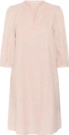 Cream Eenvoudige Sepia Rose Jurk - Dames - Casual kleedjes - Roze - L - Katoen - Kleedjes