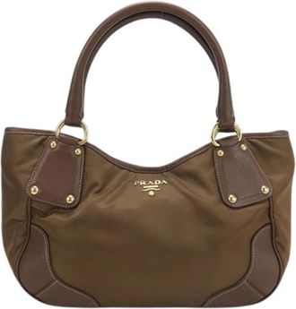 Prada Pre-owned Vintage Tote - Dames - Vintage Handtas - Bruin - ONE Size - Nylon - Vintage