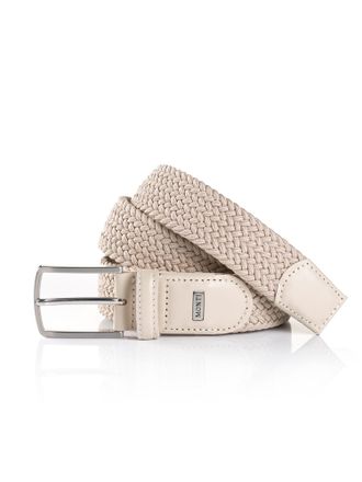 Monti Flechtg&uuml;rtel MONTI HAMBURG, Herren, Gr. 11,5, beige (creme), Materialmix, unifarben, G&uuml;rtel Flechtg&uuml;rtel, 3,5 cm breit, Elastischer Flechtg&uuml;rtel, Casu