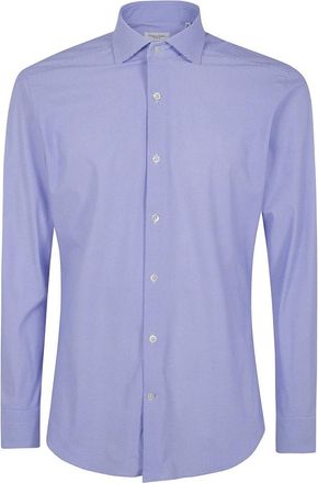 Tintoria Mattei Technical Shirt - Heren - Zakelijke Overhemden - Blauw - M - Katoen - Overhemden