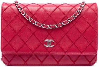 Chanel Pre-owned Wallet-on-chain - Dames - Vintage Schoudertas - Rood - ONE Size - Leer - Vintage