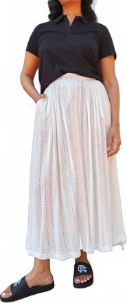 Engineered Garments Gather Eyelet Skirt In White