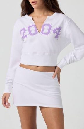 Florence By Mills 2004 Split Neck Sweatshirt in Bright White at Nordstrom Rack, Size Xx-Small