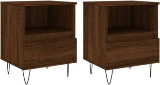 vidaXL Vidaxl - Bedside Cabinets 2 pcs Brown Oak 40x35x50 cm Engineered Wood