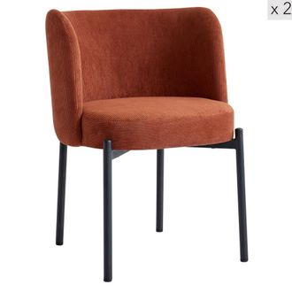 Nordlys Set 2 sillas con patas de acero en terracota