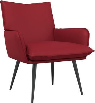 vidaXL Sill&oacute;n Rojo Vino Cuero Sint&eacute;tico Vidaxl